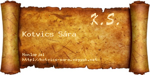 Kotvics Sára névjegykártya