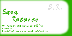 sara kotvics business card